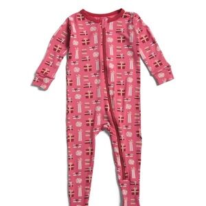 KICKEE PANTS- Winter Presents Footie with Two-Way Zipper, NWT, 6-9m